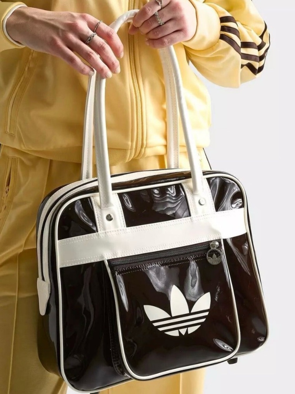 adidas Patent Tote Bag with Trefoil Logo